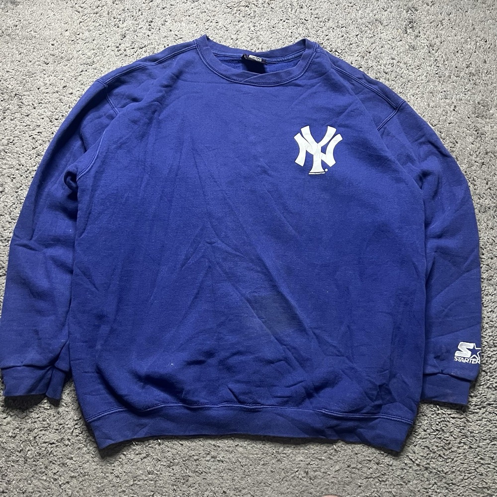 Vintage 90's Starter MLB New York‎ Yankees Sweatshirt Size L Blue